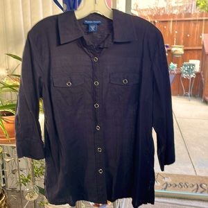 Karen Scott navy blue blouse, Size M.